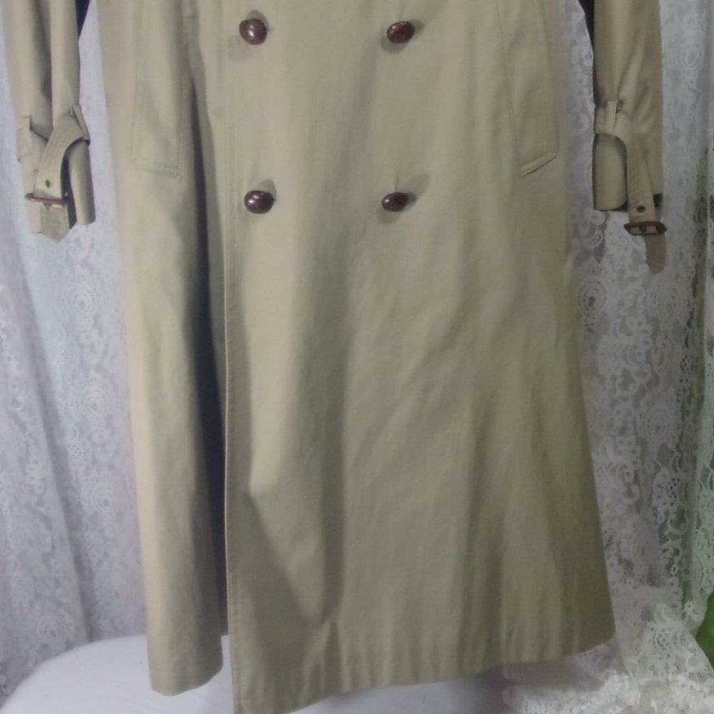 Barston's Overcoat  Khaki Double Breasted with belt - Picture 2 of 8